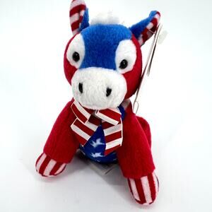 Vintage Dakin Democrat Donkey Patriotic Plush Stuffed Animal Presidential